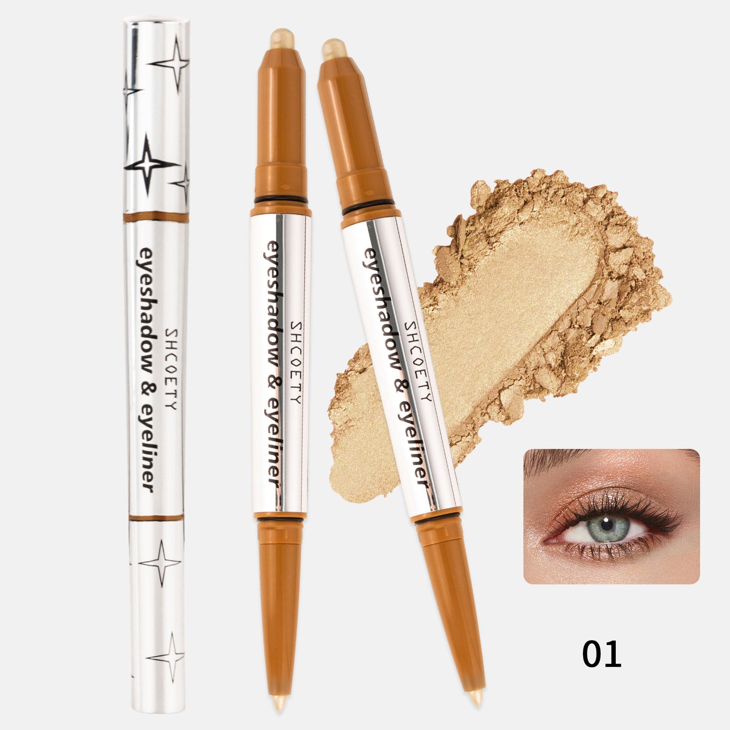 1pcs double-headed eye shadow eyeliner two-in-one lazy highlight eye shadow stick waterproof and not smudge multiple colors