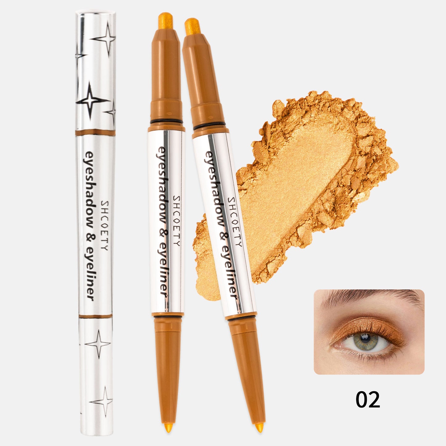 1pcs double-headed eye shadow eyeliner two-in-one lazy highlight eye shadow stick waterproof and not smudge multiple colors