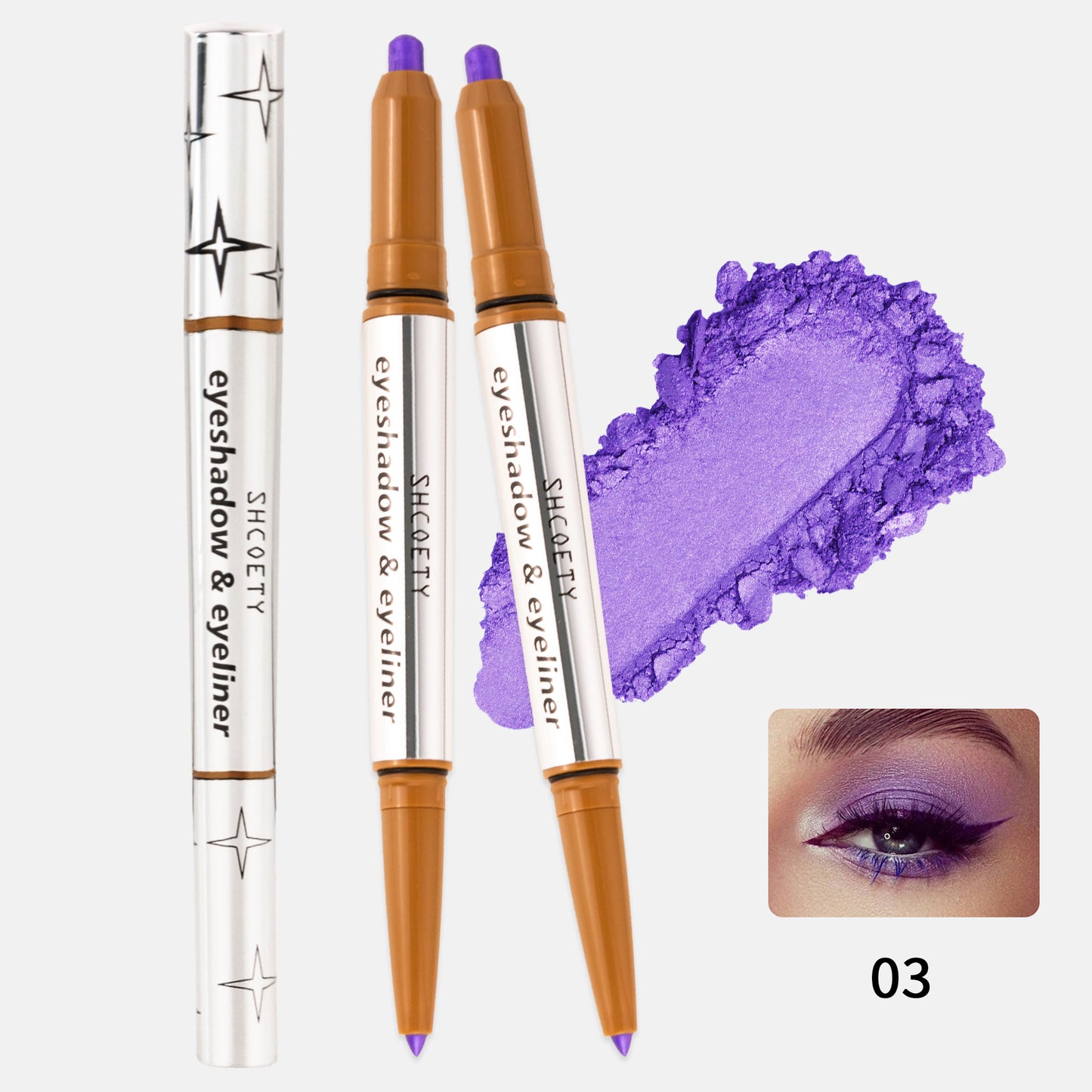 1pcs double-headed eye shadow eyeliner two-in-one lazy highlight eye shadow stick waterproof and not smudge multiple colors