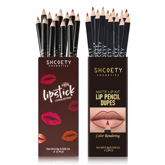 24Pcs lip outline lip liner, 24 colors of matte lip liner lipstick pen set, easy to color and not easy to take off