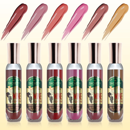 Wine Glass-Inspired Lip Gloss Set - Elegant Shades for Every Occasion