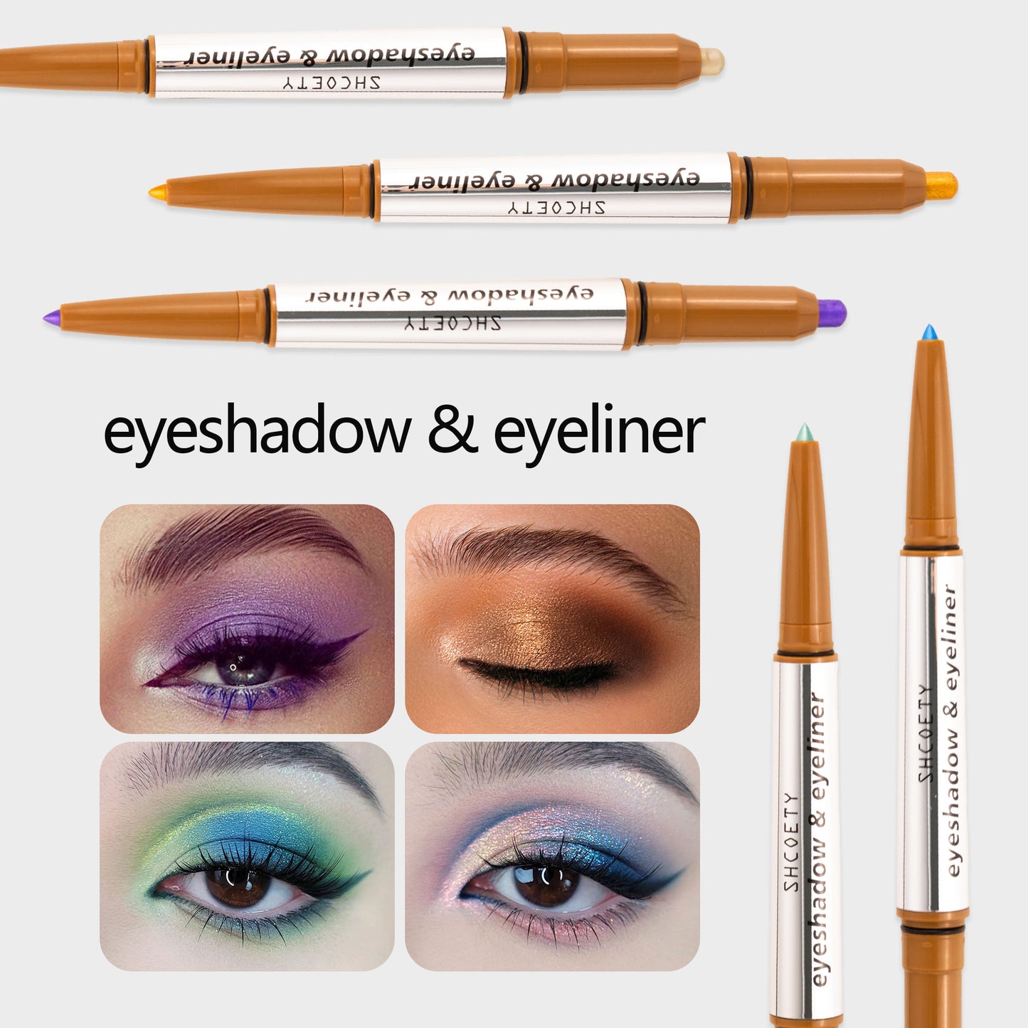 1pcs double-headed eye shadow eyeliner two-in-one lazy highlight eye shadow stick waterproof and not smudge multiple colors
