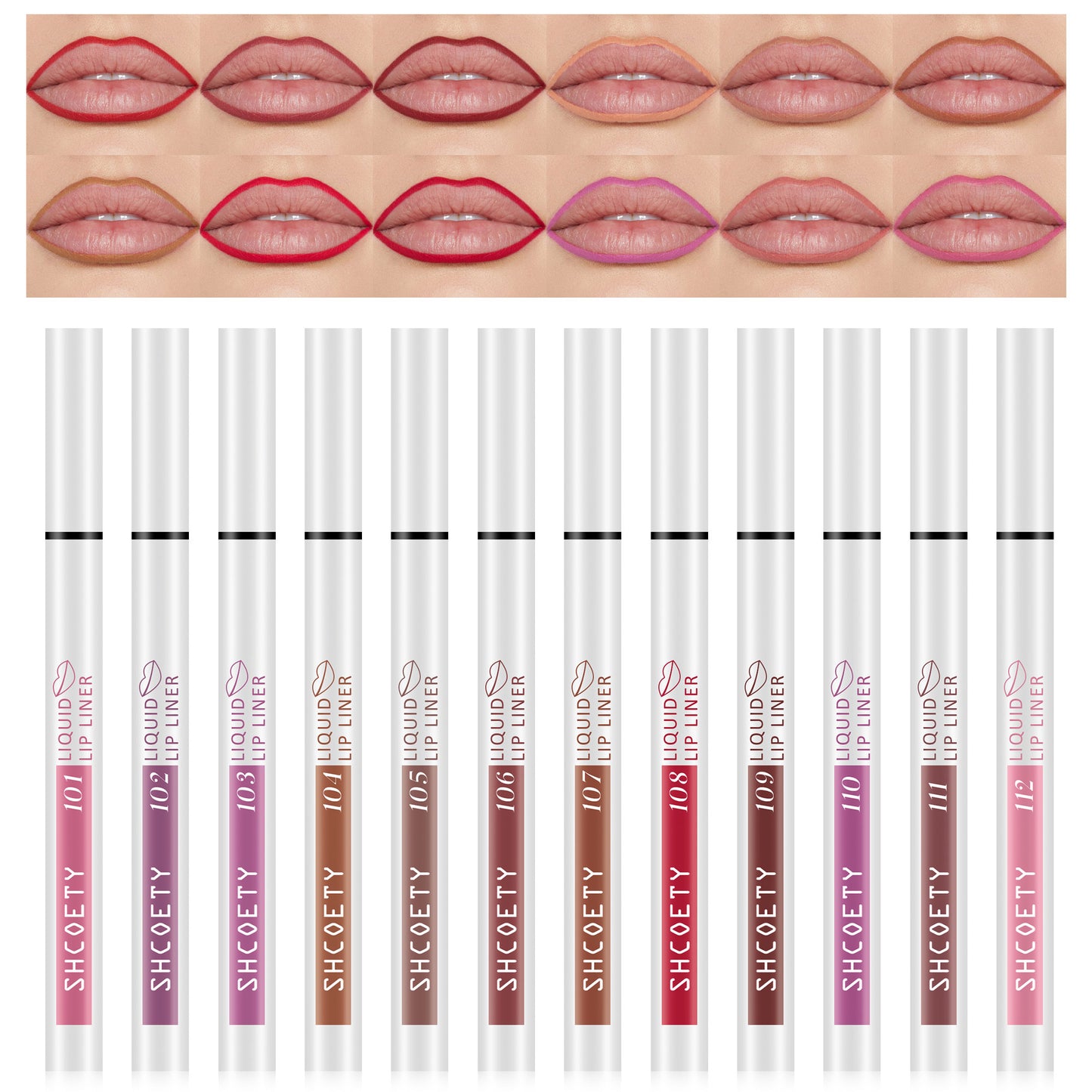 SHCOETY 12ColorsMatte Liquid LipLinerSet