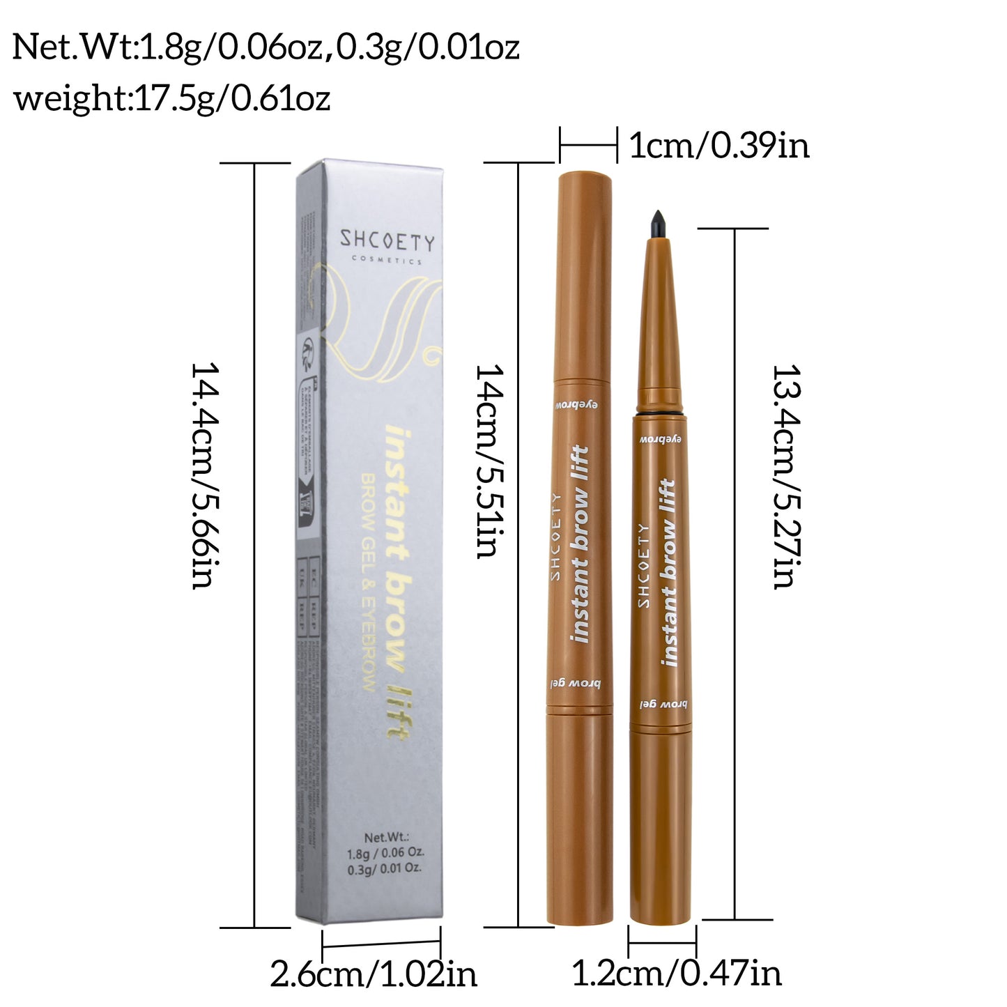 SHCOETY 4 Colors Double-ended Eyebrow Pencil And Eyebrow Gel For ShapingEyebrows, Natural, Long-lasting And Easy-to-color Eyebrow Pencil